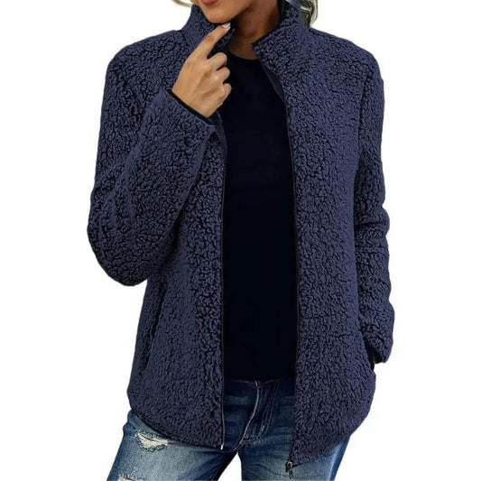 Dam Fleecejacka Modern Vinterdesign Mjuk Fleece-1