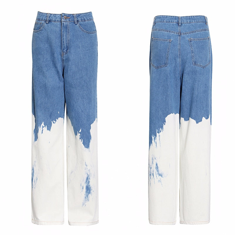 Dam Jeans Med Hög Midja Avslappnad Polyester-5