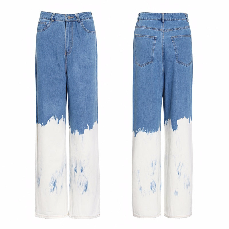 Dam Jeans Med Hög Midja Avslappnad Polyester-3