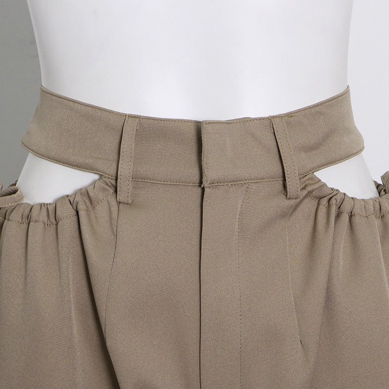 Lösa Mjukisbyxor Dam i Monokrom Design av Bomullspolyester – Hög Midja för Optimal Rörelsefrihet 4