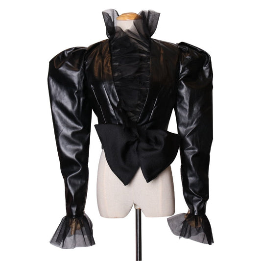 Dam Blazer V-hals Bomullspolyester Elegant Stil för Vardag och Fest 1