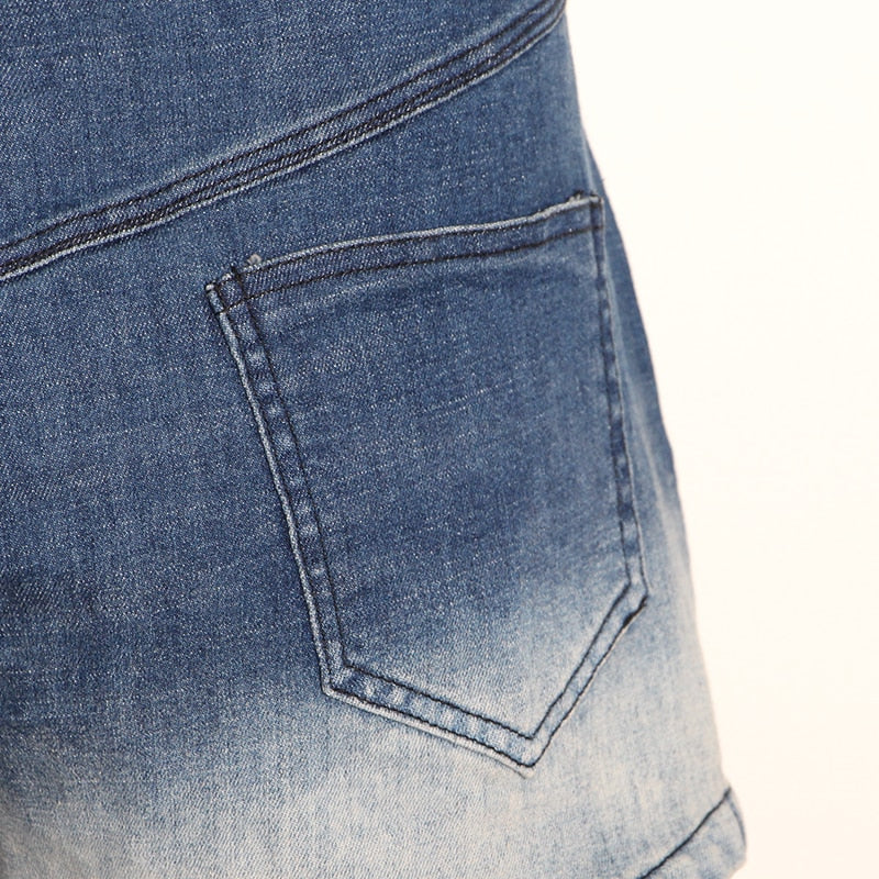 Dam Denimshorts Hängande Stil Bomull Polyester-4