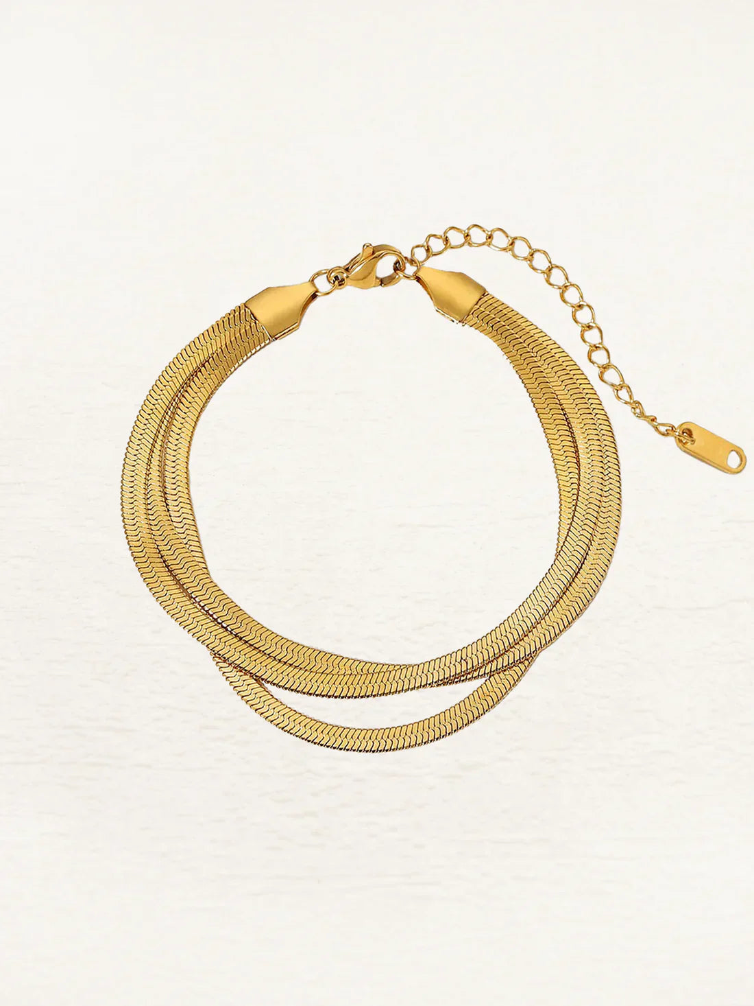 Dam Guld Armband Med 3-faldiga Kedjor Elegant Smycke-3