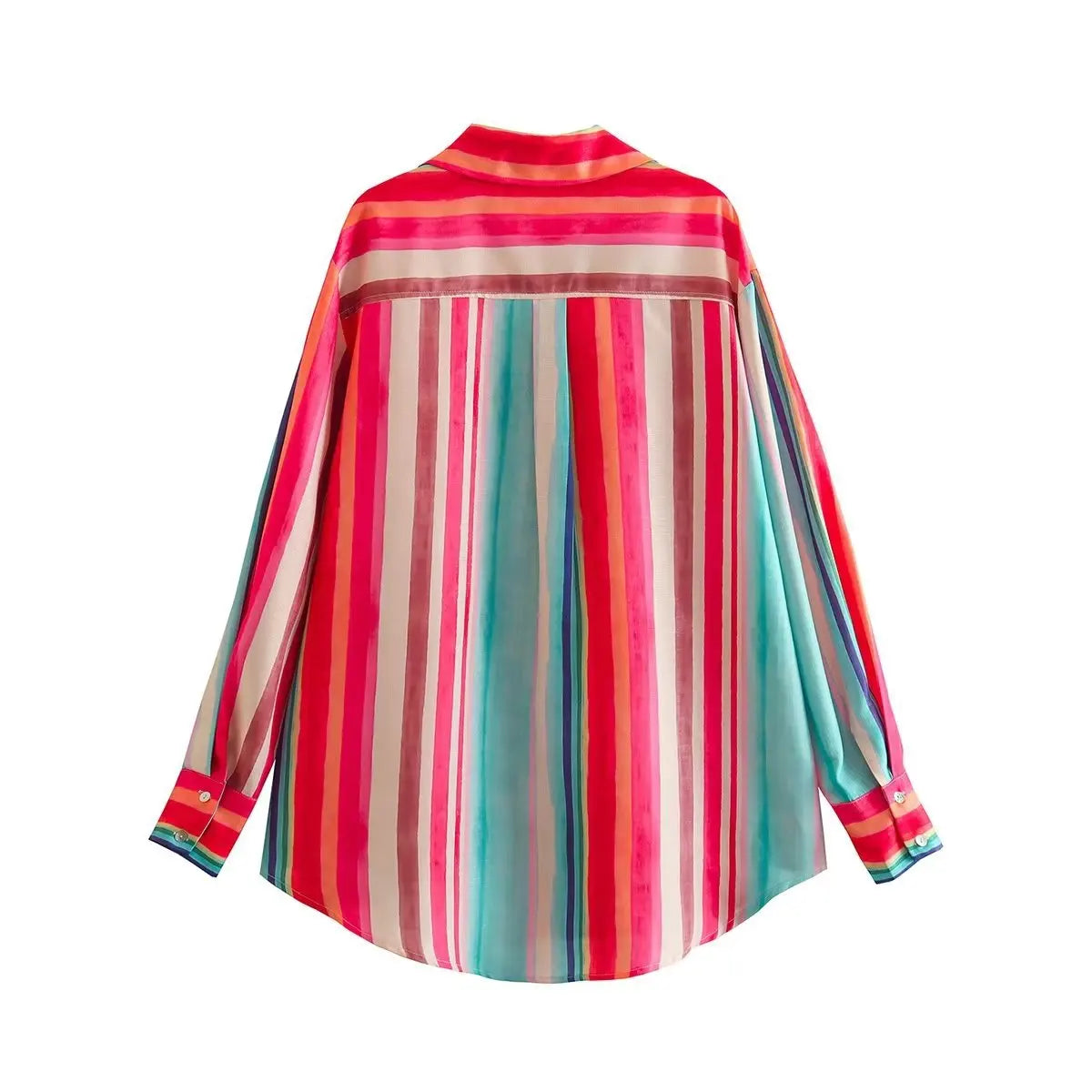 Dam Uppsättning Randig Topp och Byxor Mjuk Tygblandning-6