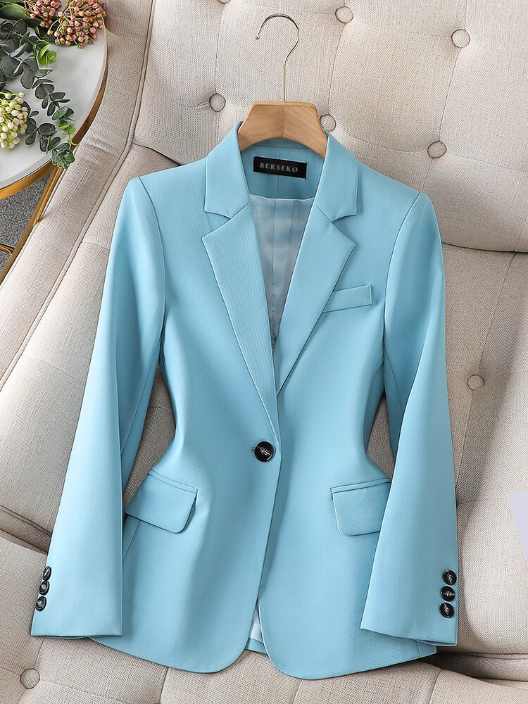 Kvinnors Blazer Skräddarsydd Slim Fit Högkvalitativt Tyg-1