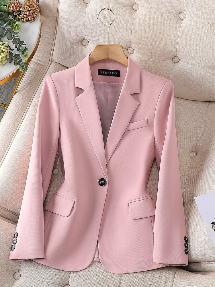 Kvinnors Blazer Skräddarsydd Slim Fit Högkvalitativt Tyg-6