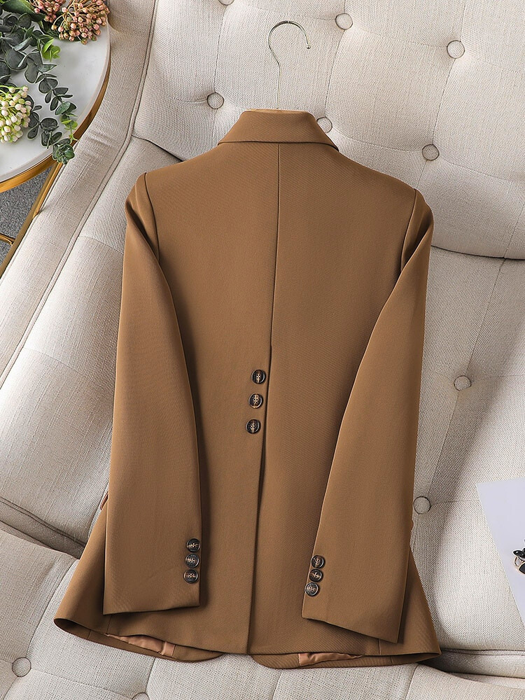 Kvinnors Blazer Skräddarsydd Slim Fit Högkvalitativt Tyg-4