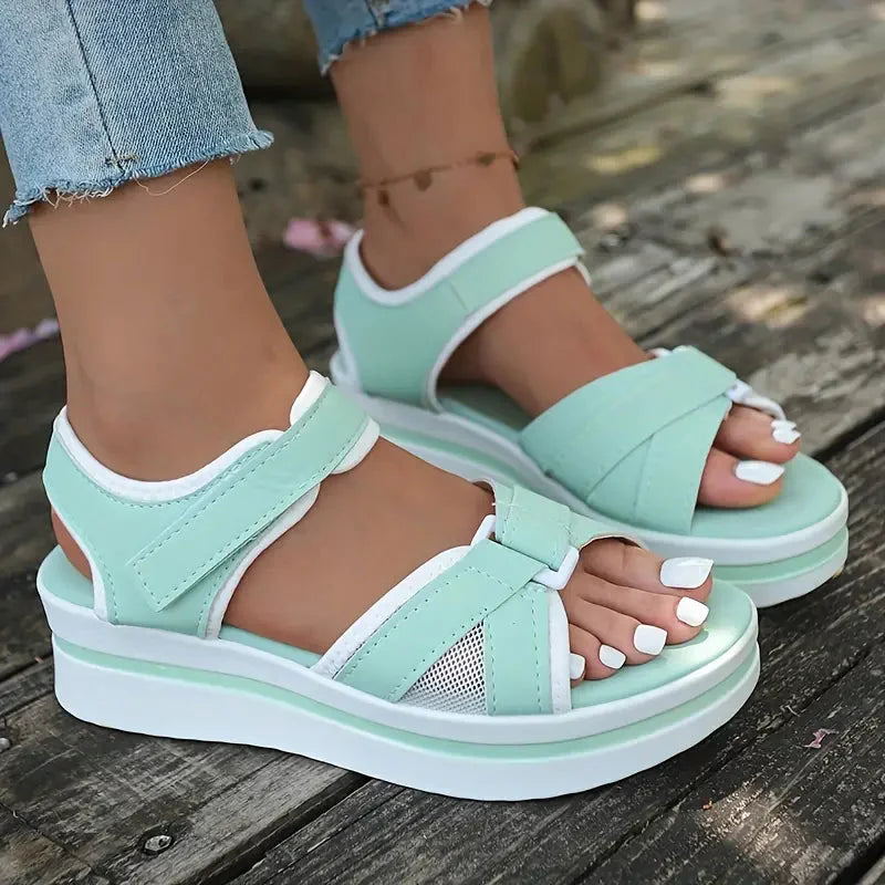 Dam Sandaler Sportig Plattform Syntetiskt Läder-3