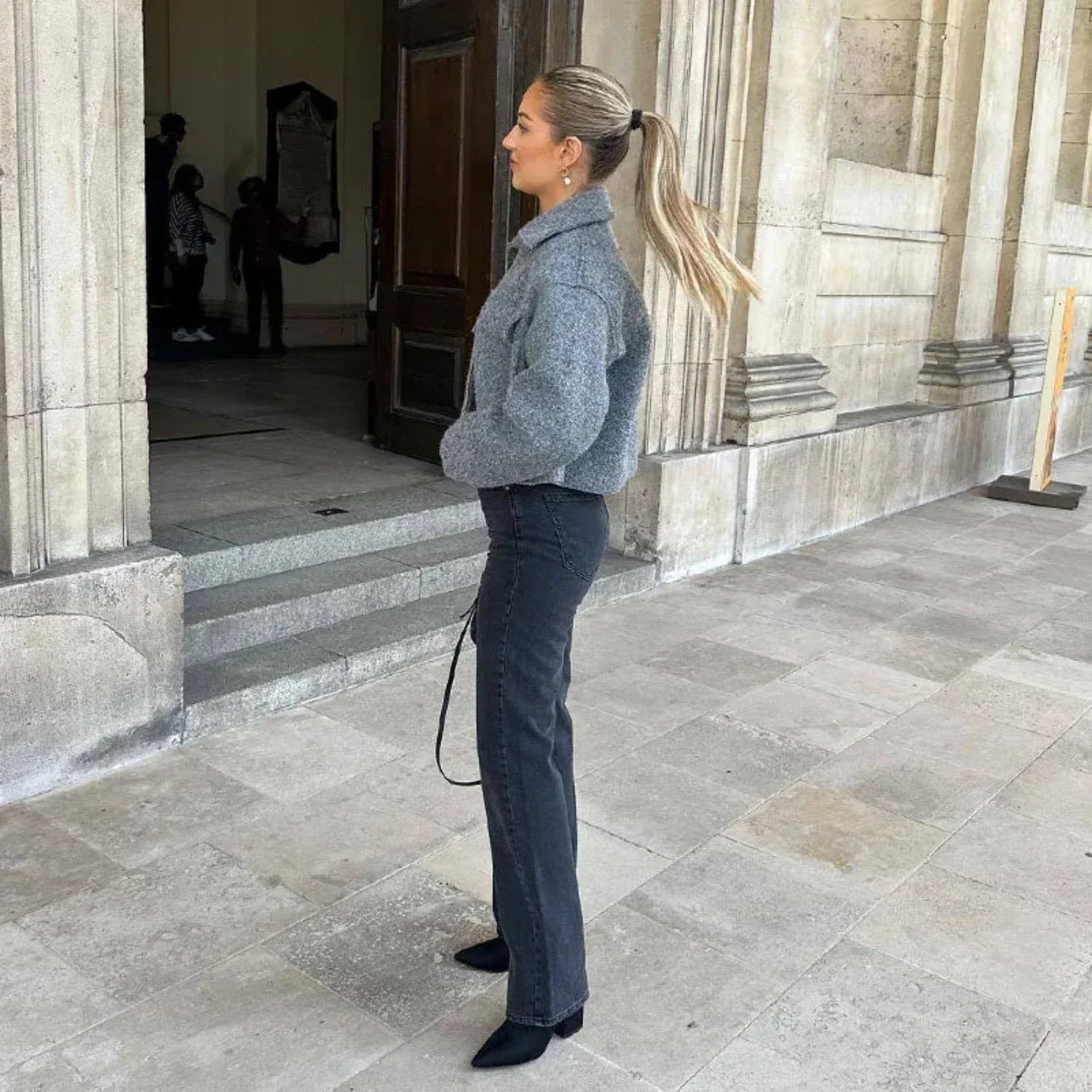 Damjacka Sportig Elegant Polyester för Höst och Vinter-6