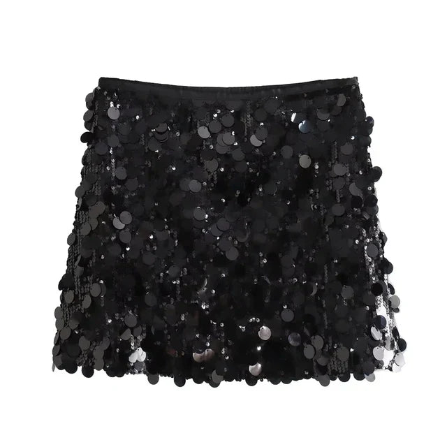 Kvinnors Mini Paljettkjol Elegant Polyester för Fest och Utekvällar 1