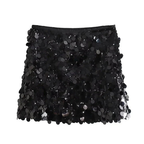Kvinnors Mini Paljettkjol Elegant Polyester för Fest och Utekvällar 1