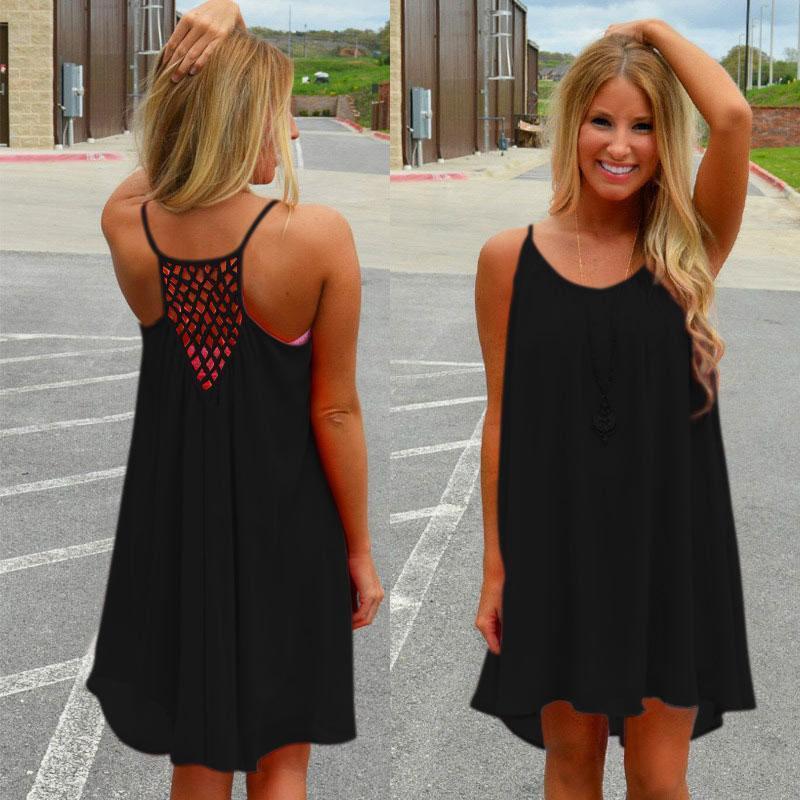 Variant image for Dam Sommarklänning Med Unik Ryggdesign Lätt Material-37