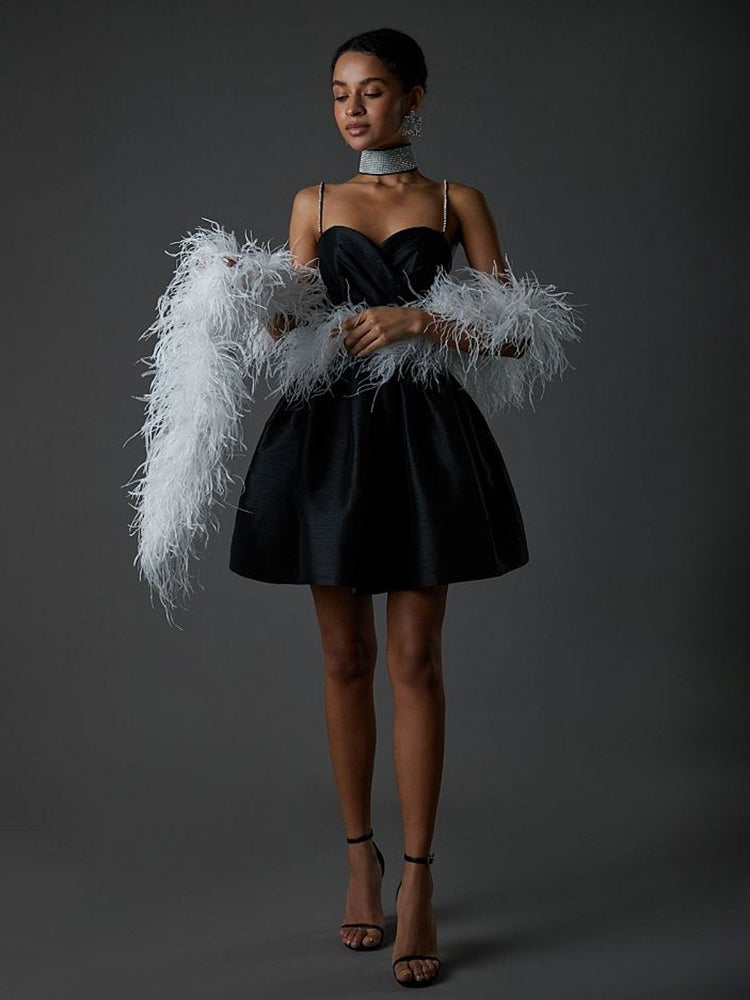 Kvinnors A-Line Mini Klänning Spaghetti Band Polyester 2