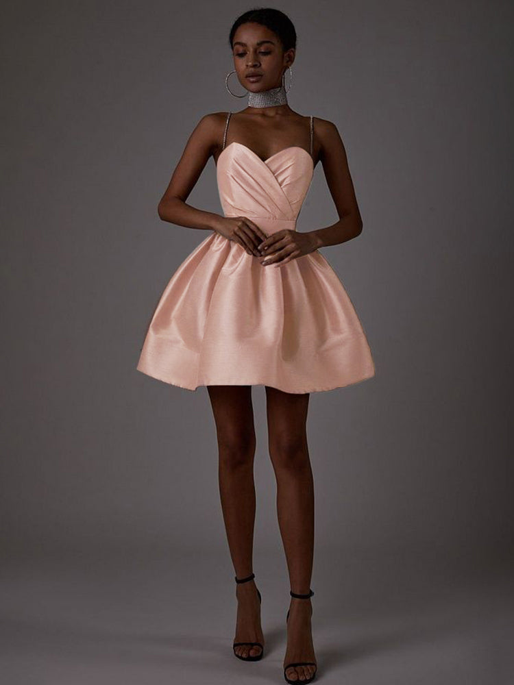 Kvinnors A-Line Mini Klänning Spaghetti Band Polyester 8