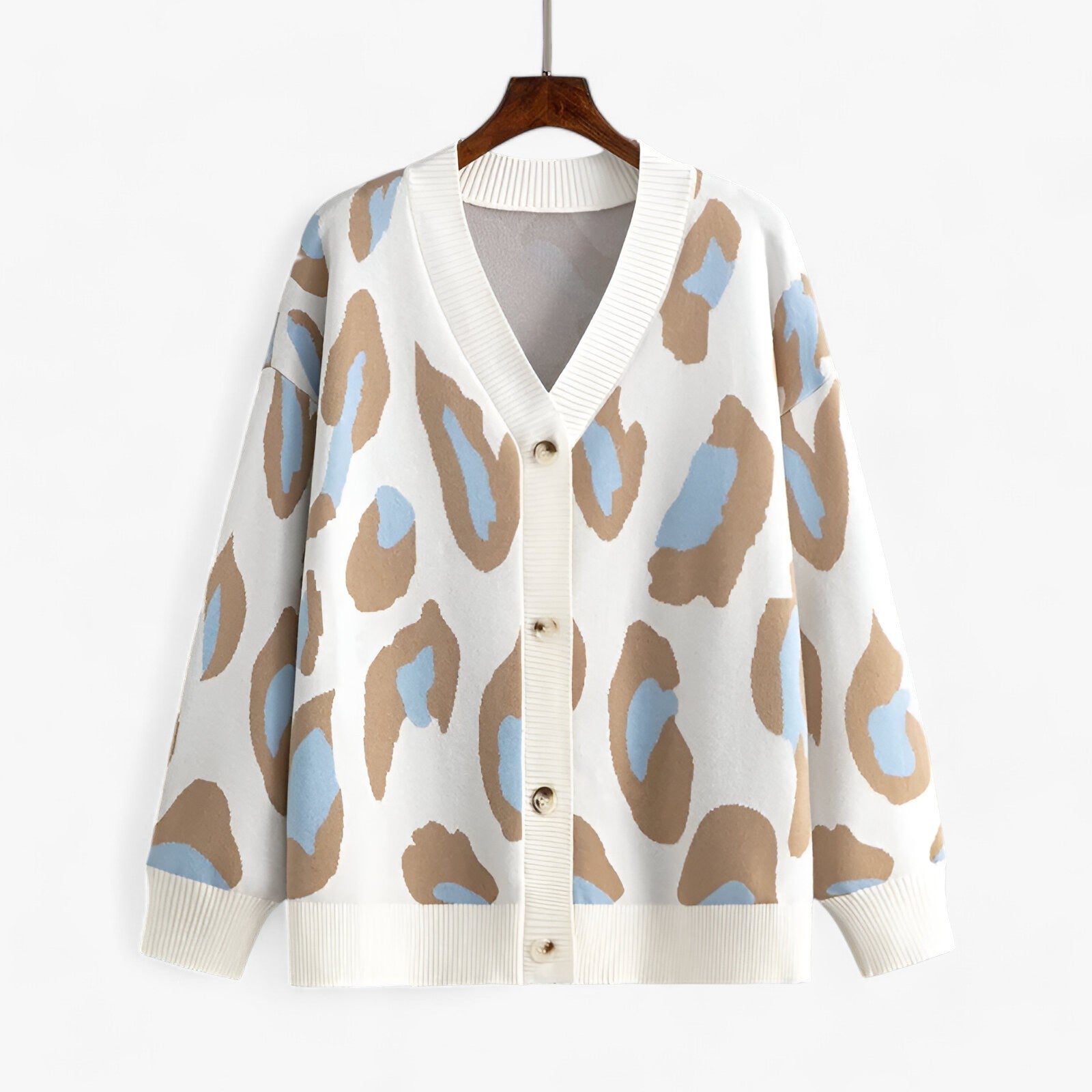 Variant image for Dam Lång Kofta V-ringad Löst Snitt Mjukt Material-10