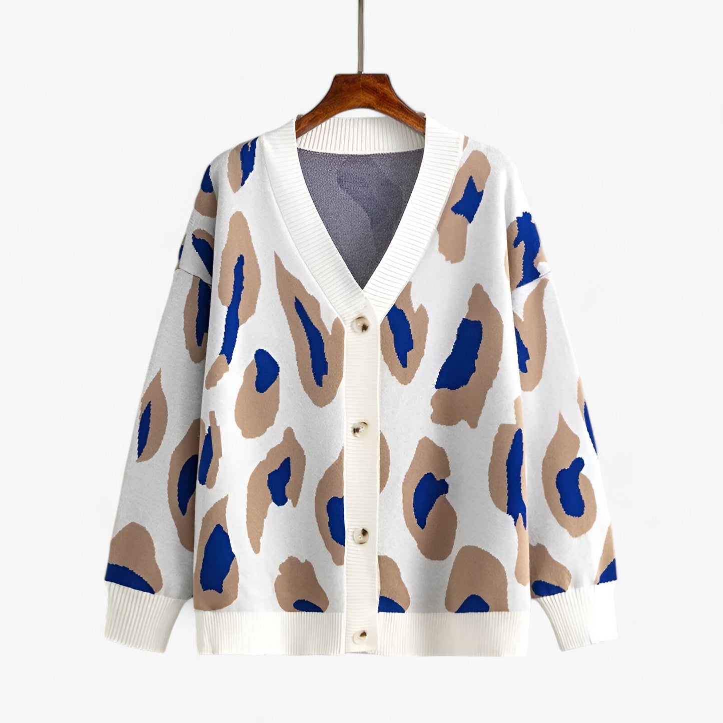 Variant image for Dam Lång Kofta V-ringad Löst Snitt Mjukt Material-1