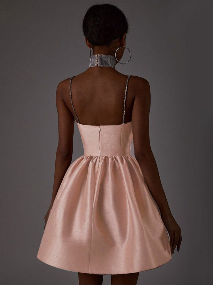 Kvinnors A-Line Mini Klänning Spaghetti Band Polyester 4