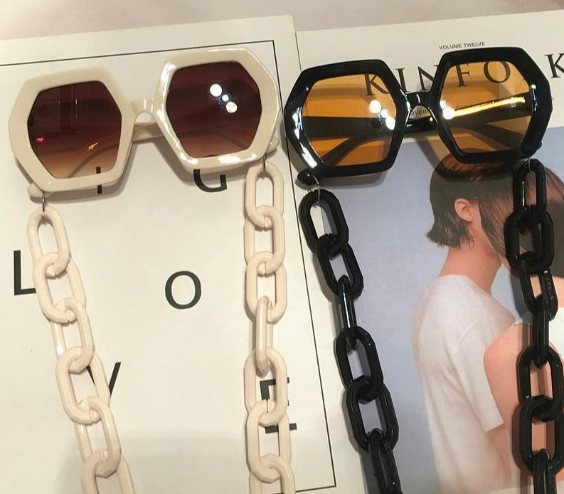 Unisex Solglasögon Kedjedekorationer UV400 Skydd Plast 3