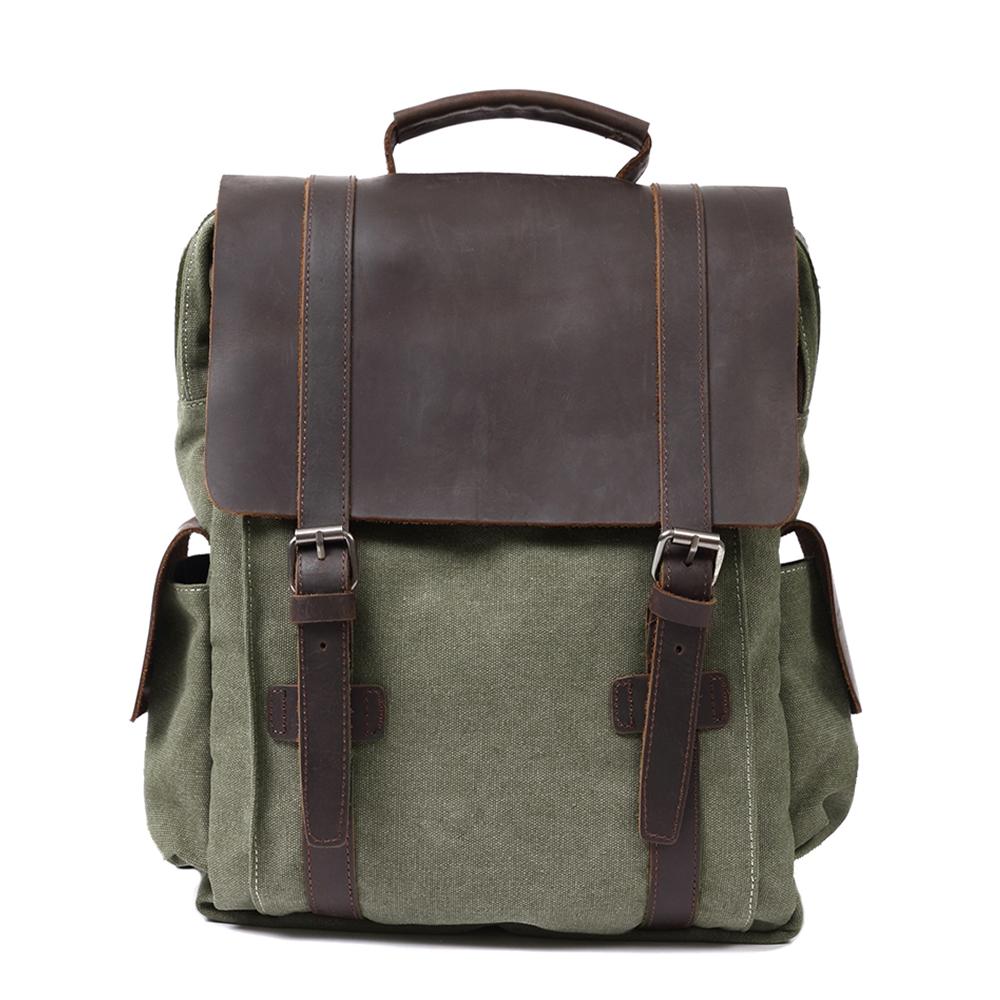 Unisex Ryggsäck Kompakt Canvas Vintage Stil Durable Material 11