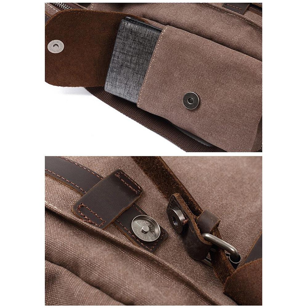 Unisex Ryggsäck Kompakt Canvas Vintage Stil Durable Material 12