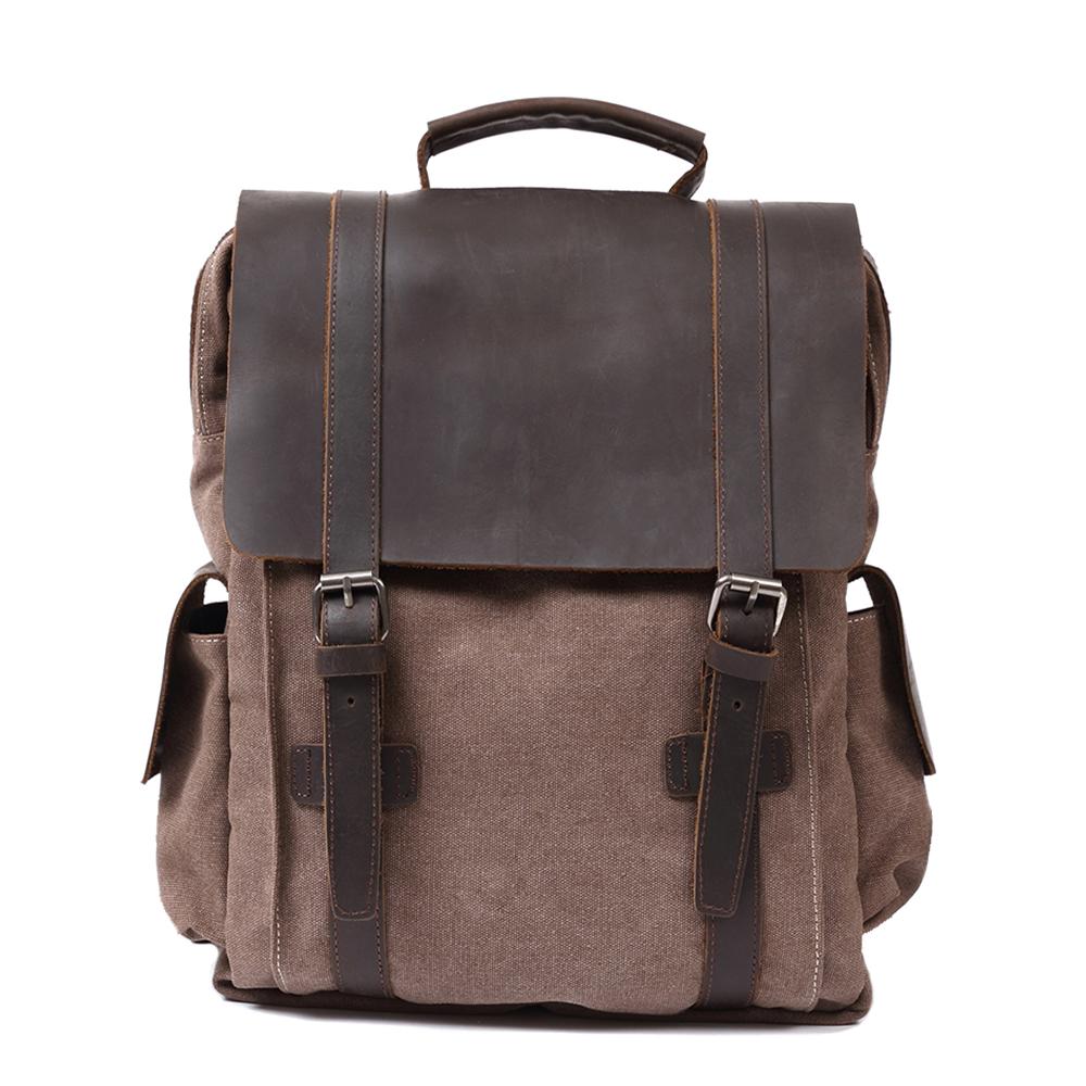Unisex Ryggsäck Kompakt Canvas Vintage Stil Durable Material 9