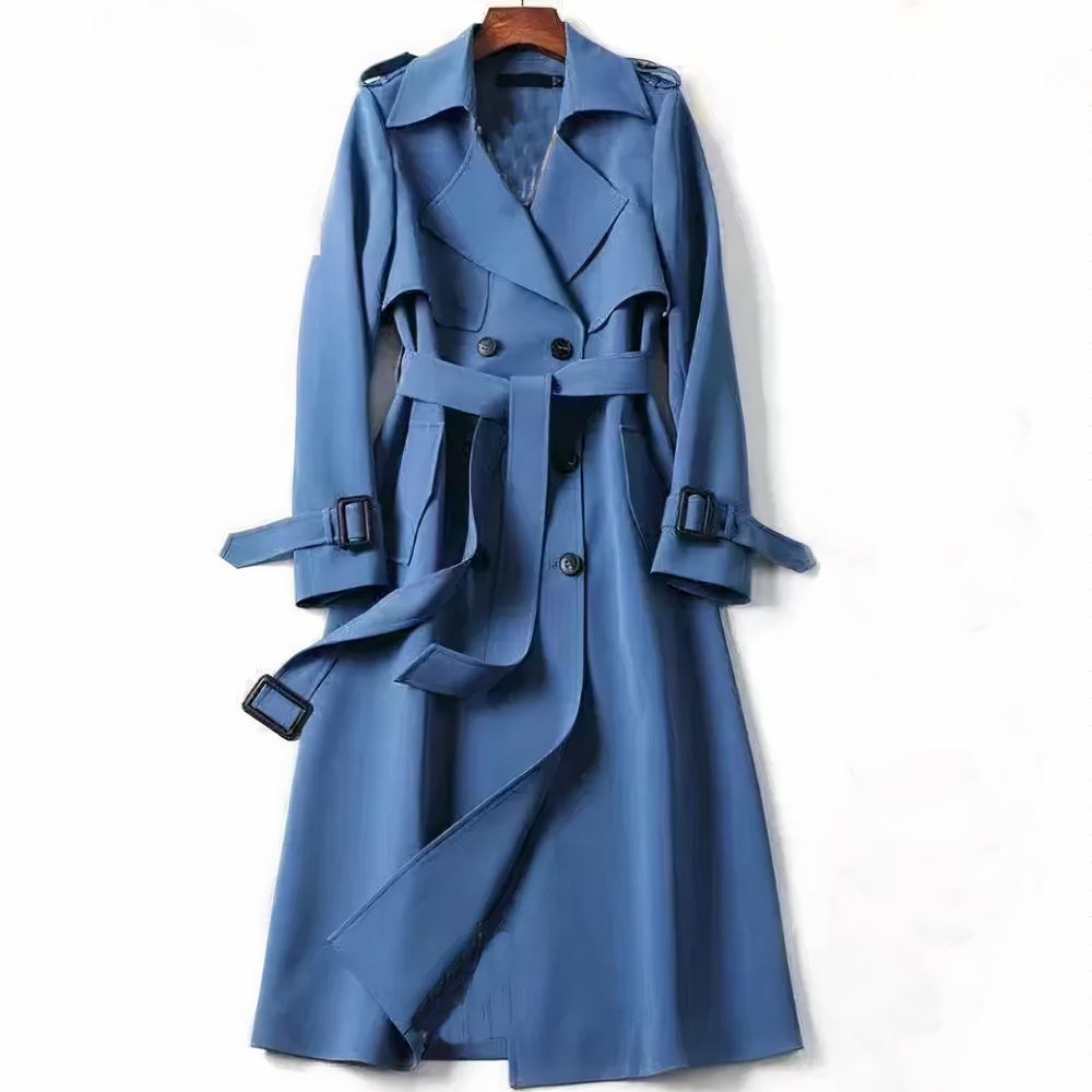 Dam Kappa Klassisk Trench Coat Mjuk Tyg 10