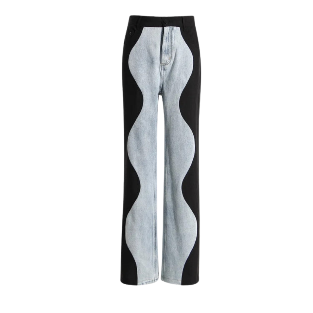Variant image for Dam Jeans Hög Midja Breda Ben Bomull Polyester-1