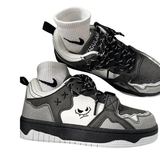 Herr Sneakers LÄg Plattform i Graffiti Design - Syntetiskt LÀder och Gummisula för Komfort 1