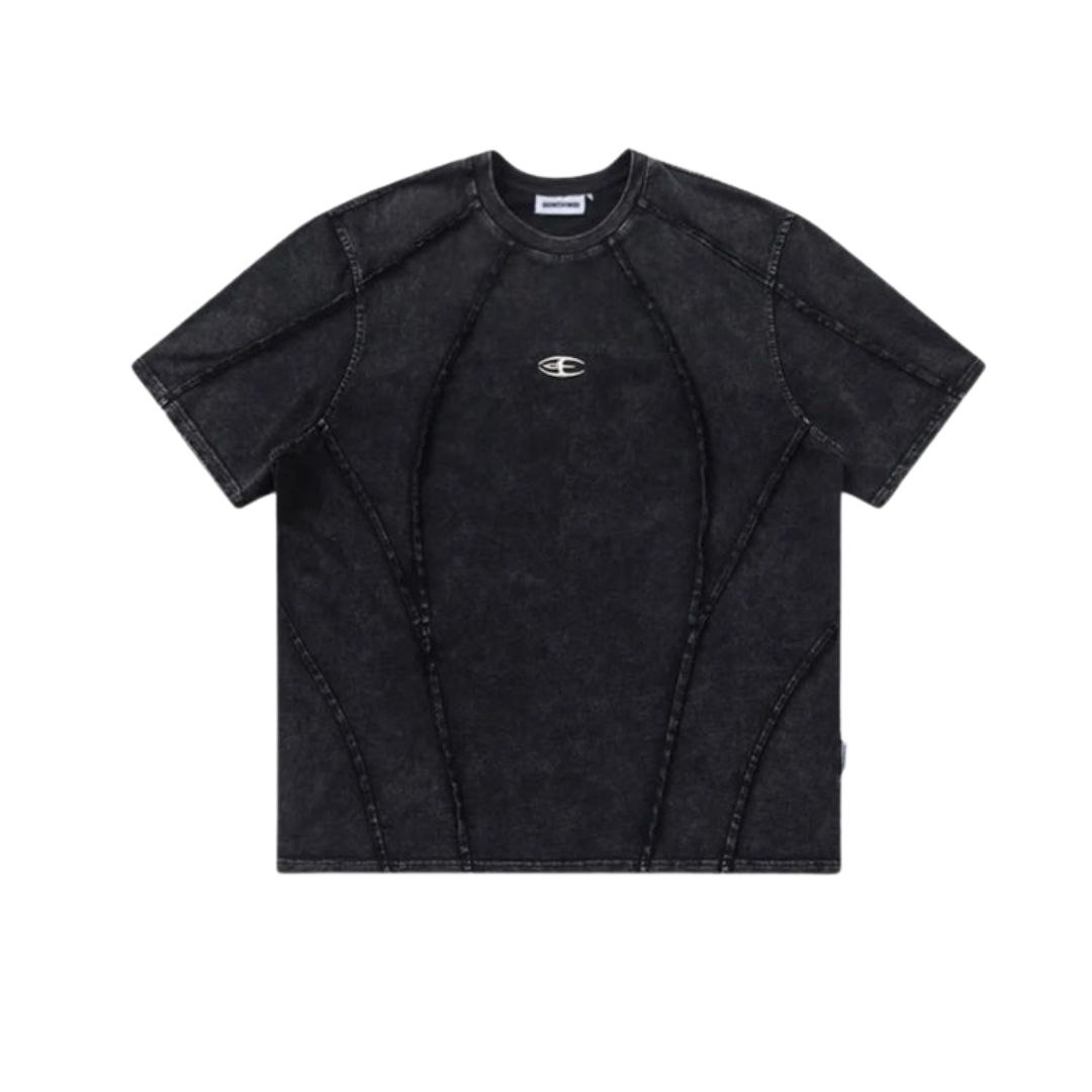 Dam T-shirt Vintage Patchwork Bomull Med Ledig Passform 1