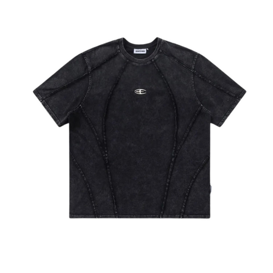 Dam T-shirt Vintage Patchwork Bomull Med Ledig Passform 1