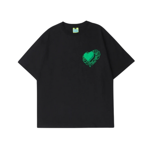 Dam T-shirt Vintage Hjärttryckad 100% Bomull-1