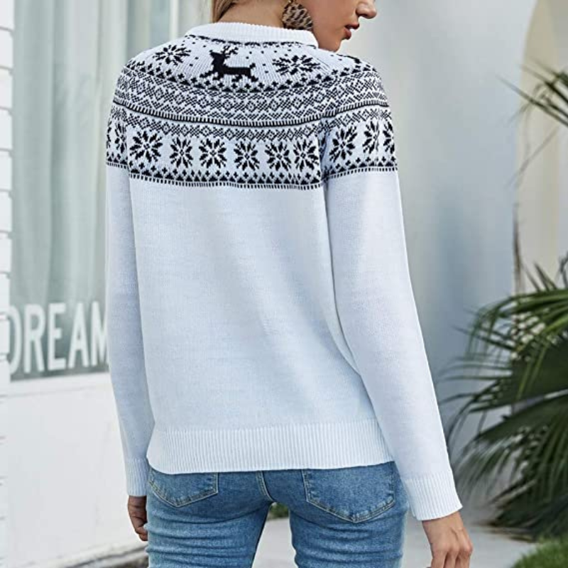Kvinnors Pullover Fair Isle Stickad Akryl-2