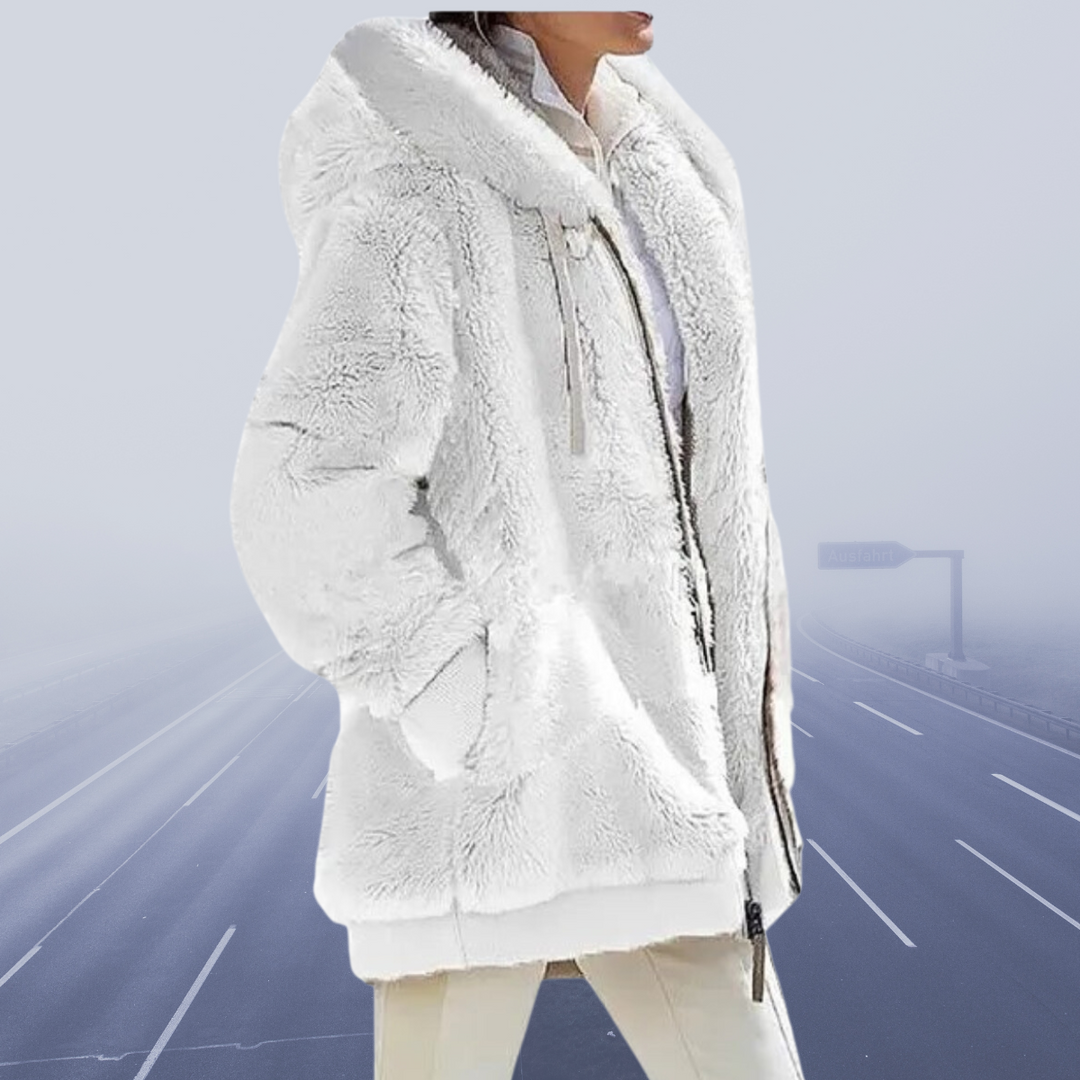 Variant image for Vinterjacka Dam Elegant Fleece Lång med Ullhuv-82