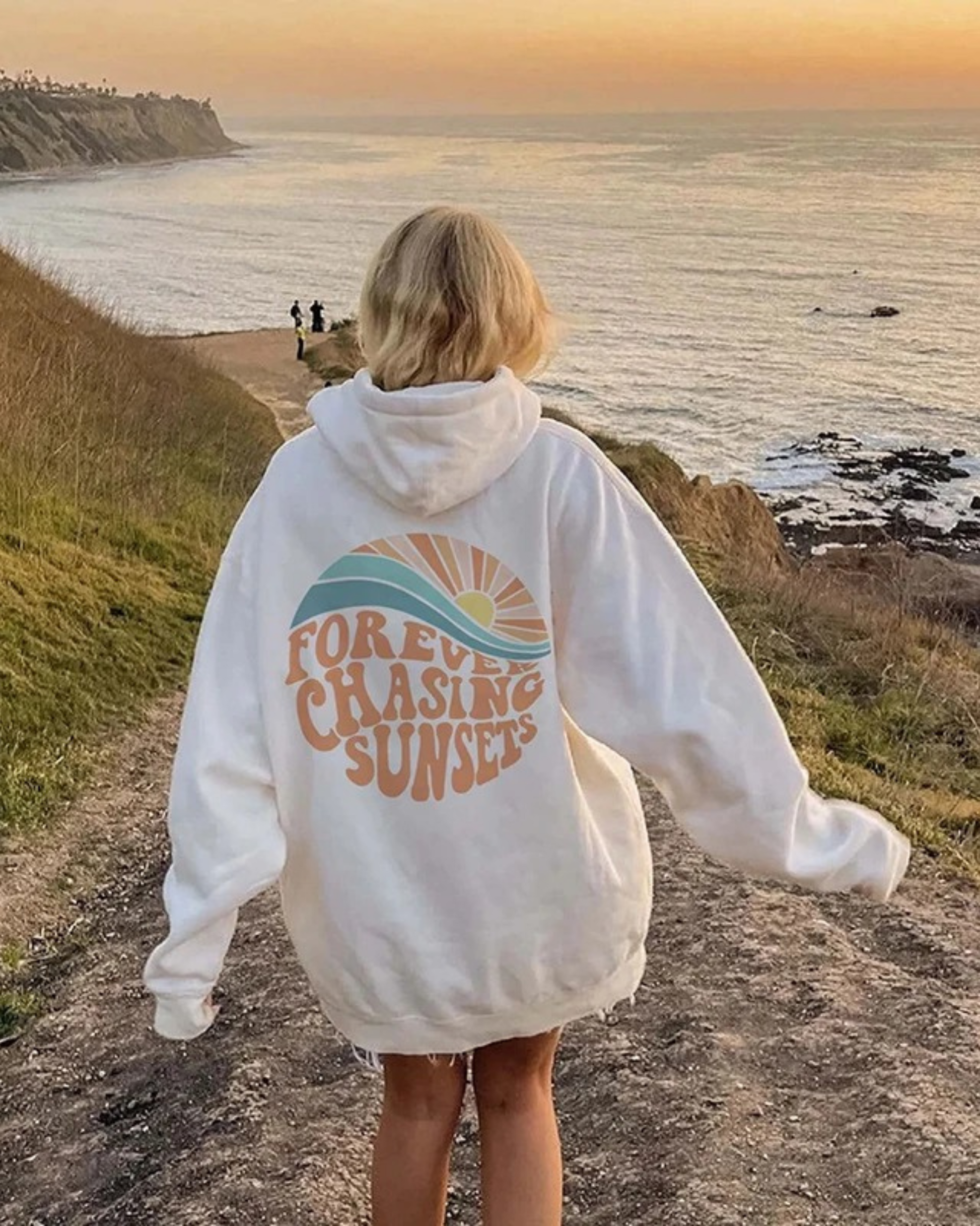 Dam Hoodie Avslappnad Design Mjuk Bomull-5
