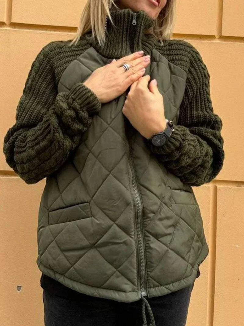 Dam Cardigan med Blixtlås i Mjuk Material-2