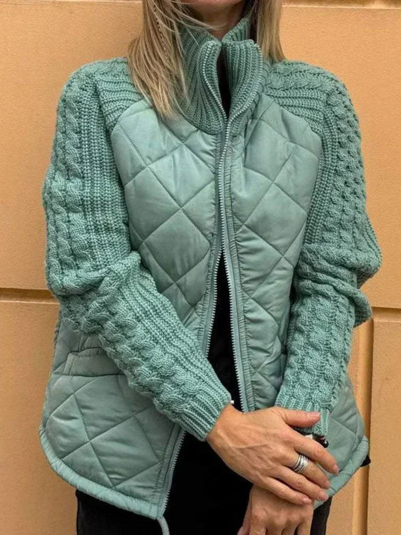 Dam Cardigan med Blixtlås i Mjuk Material-4