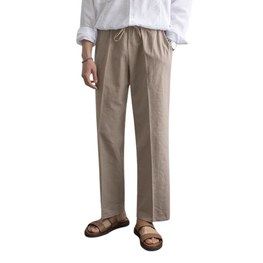 Herr Linnebyxor Casual LĂ€tt Bomull-1