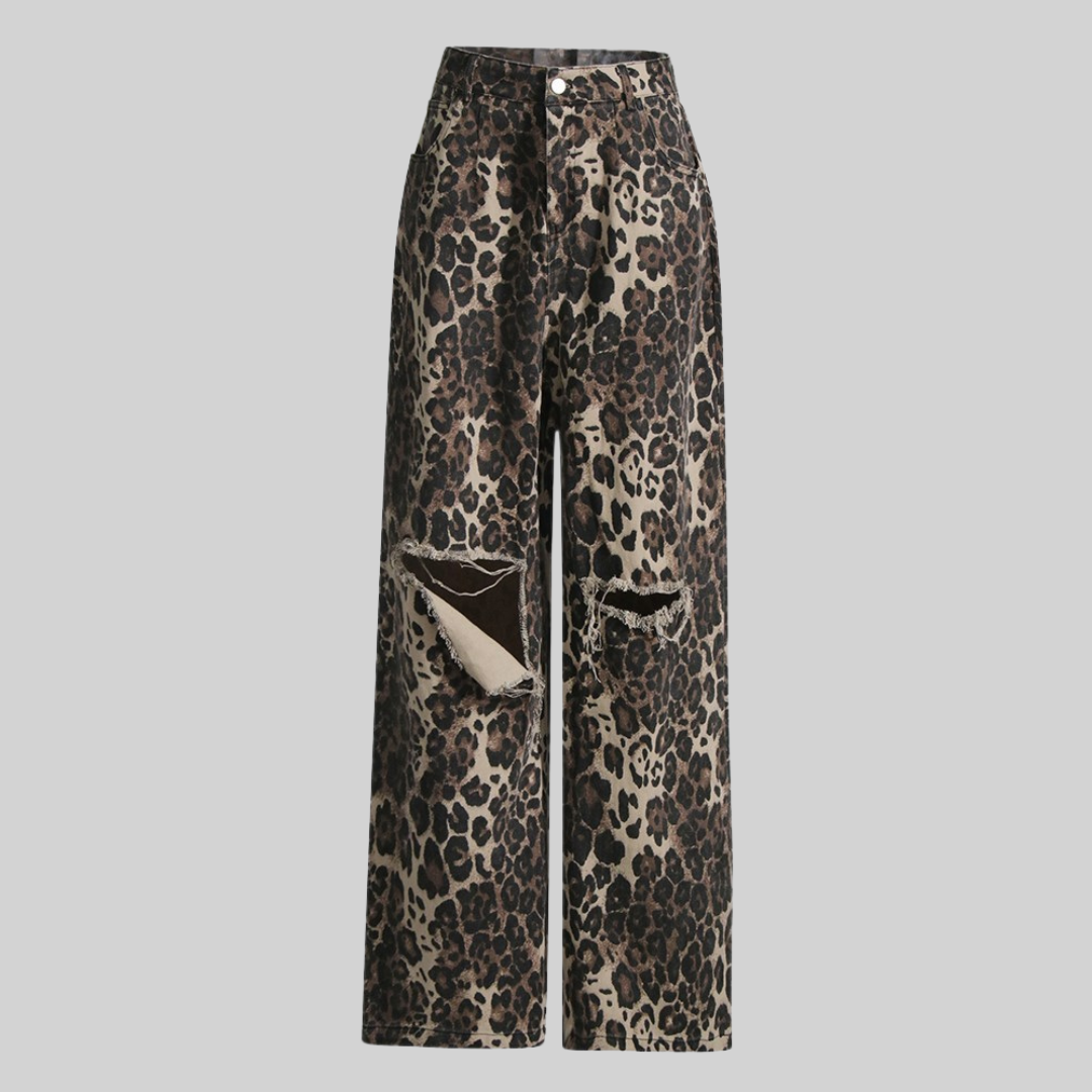 Herr Jeans Streetwear Leopardmönster Bomull Polyester-2