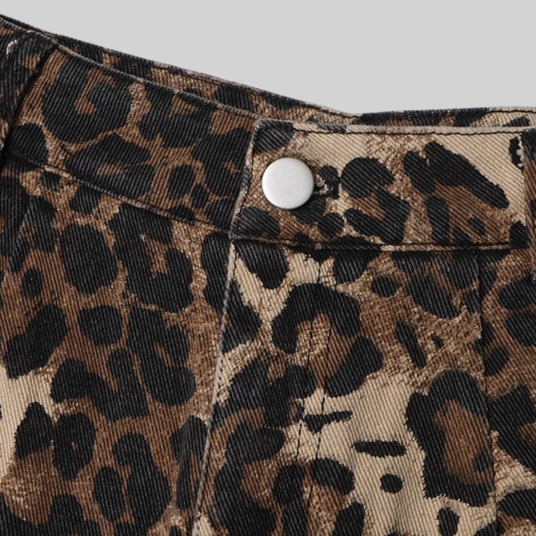Herr Jeans Streetwear Leopardmönster Bomull Polyester-5