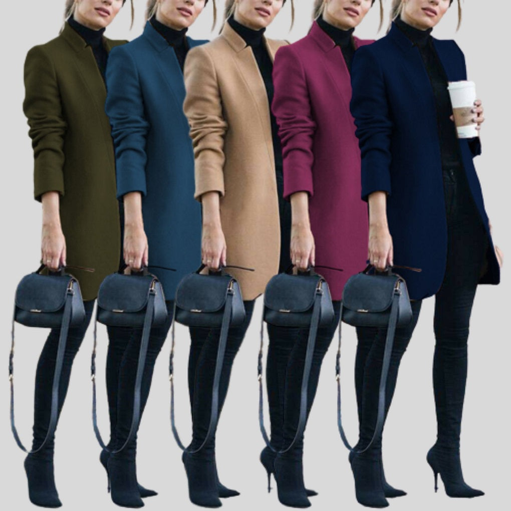 Kvinnors Blazer Ullblandning Elegant Höst Vinter 2