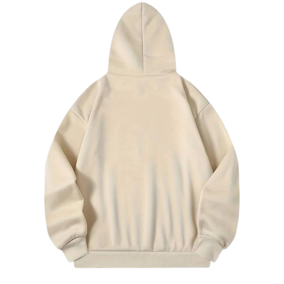 Lång Hoodie Dam Sportig Broderad Bomull och Polyester-2