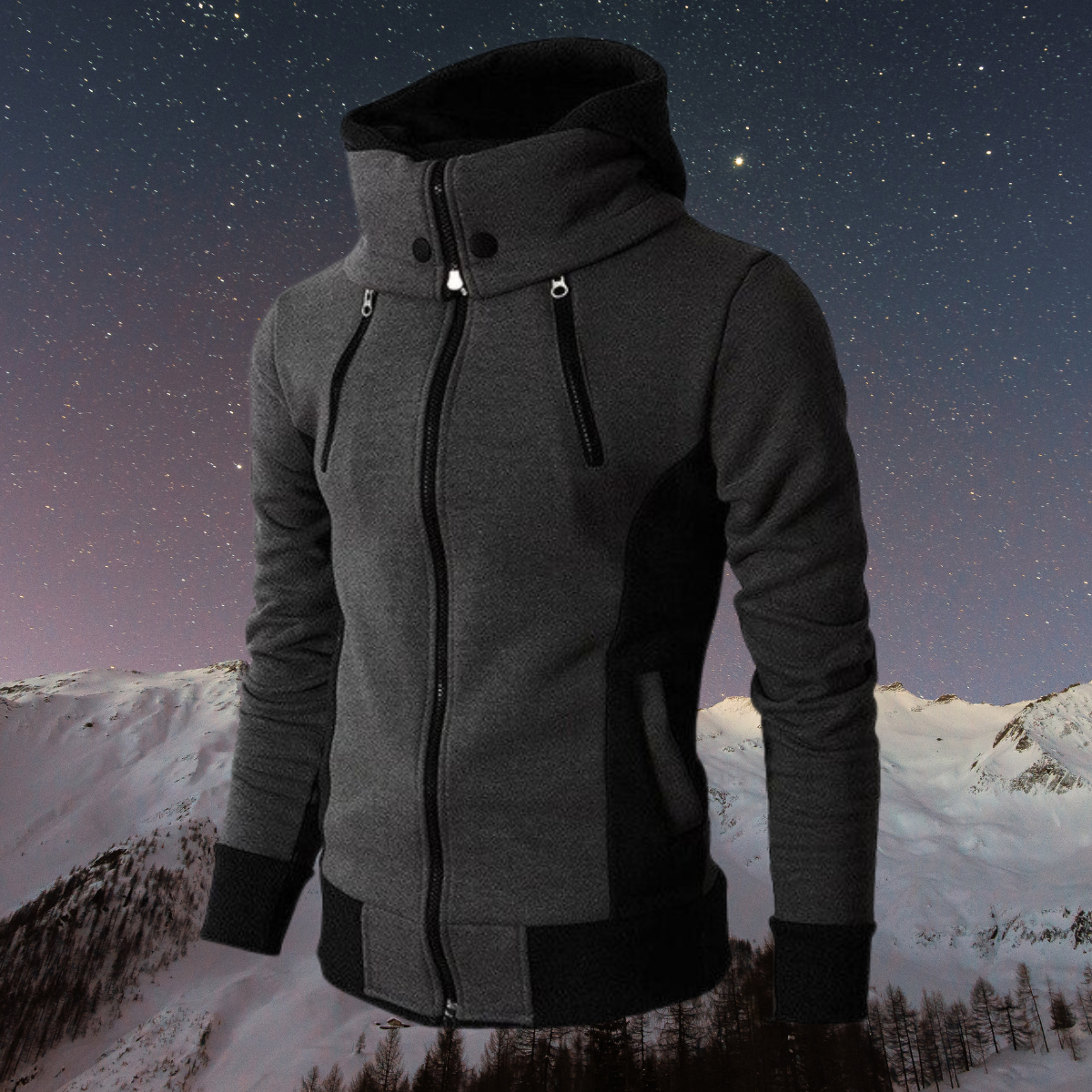 Damer Fleece Hoodiejacka Sjal Krage Polyester Smal Passform 7