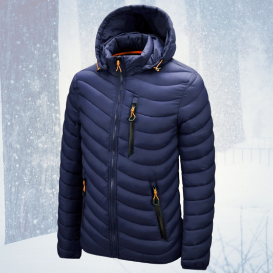 Herrjacka Vinter Vattentät Hybridjacka med Avtagbar Huva Fjädrande Polyester-1