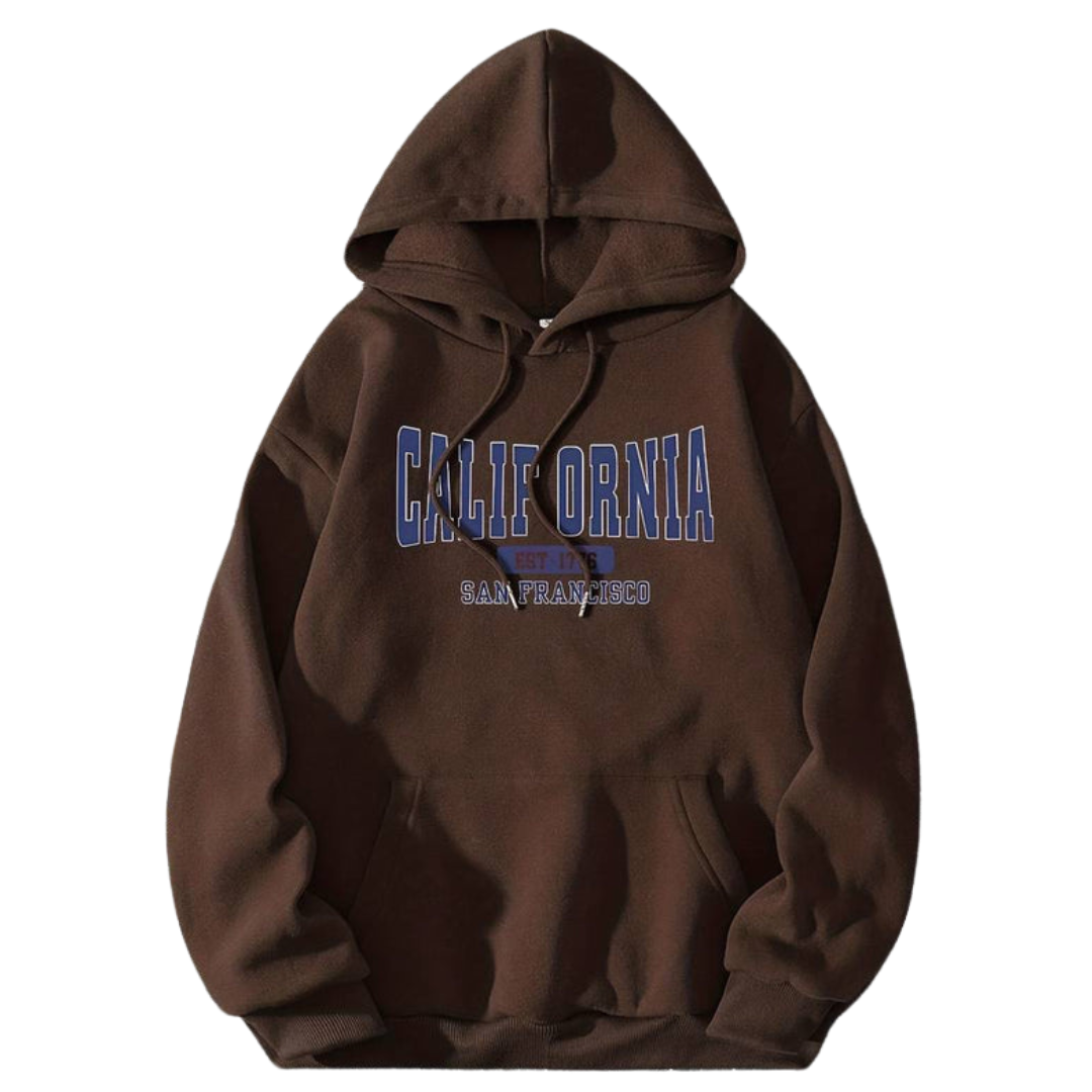Lång Hoodie Dam Sportig Broderad Bomull och Polyester-3