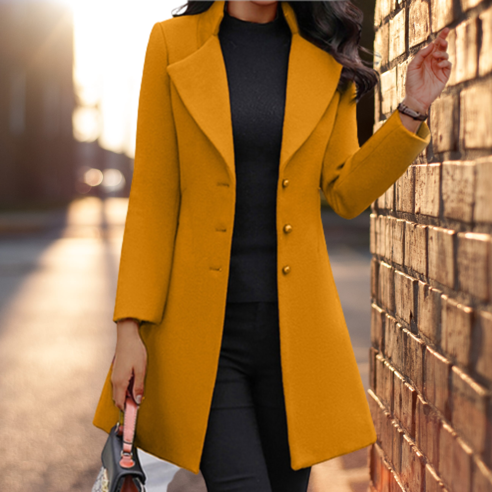 Svart Vinterkappa Dam i Polyester – Elegant Lång Kappa för Kalla Dagar 2