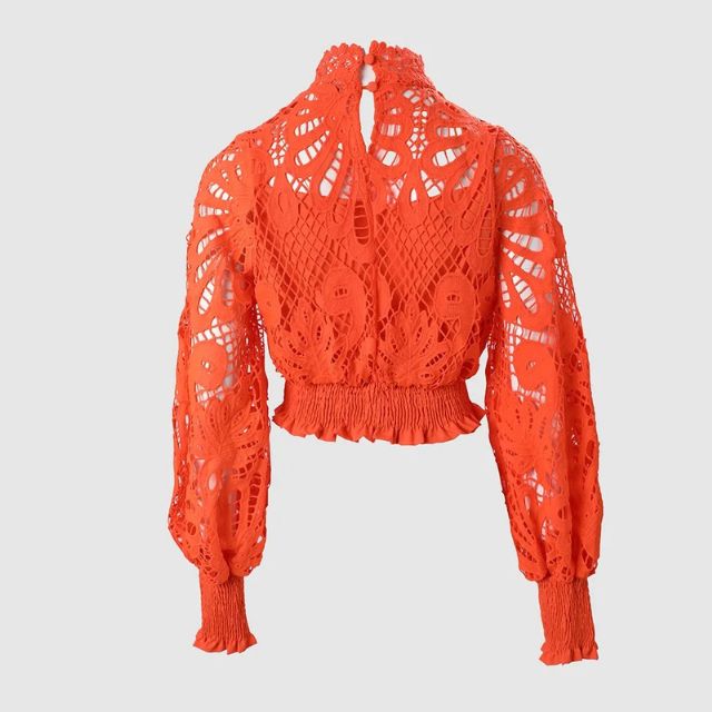 Dam Toppblus Turtleneck Ballongärmar Polyester-5