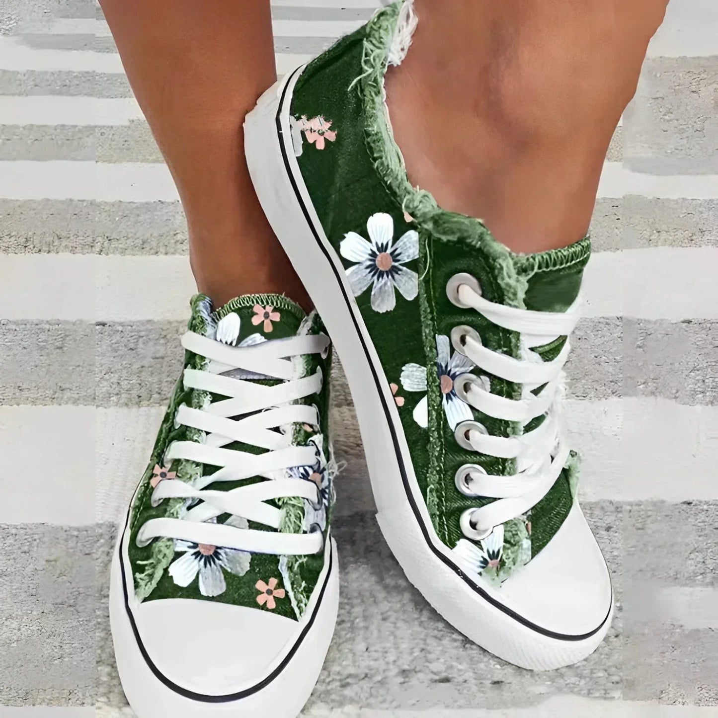 Variant image for Kvinnors Sneakers Blommönster Lätt Textil Skor-19