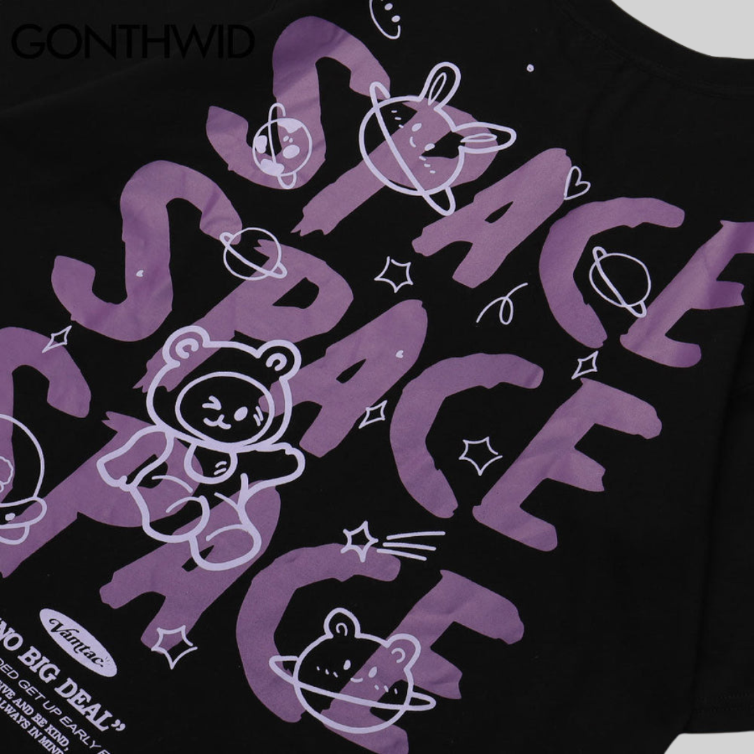 Herr T-shirt Casual Cartoon Design Bomull/Polyester-3