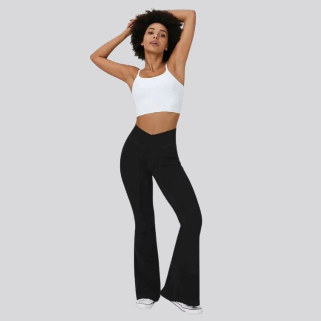 Dam Leggings Hög Midja Bred Ben Nylon Polyester-2