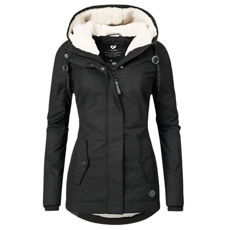 Vinterjacka Dam Quiltad med Huva Polyester-1